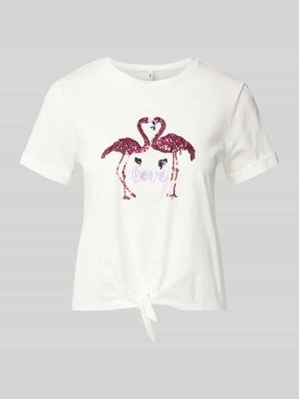 Only Regular Fit T-Shirt aus reiner Baumwolle Modell DORA LIFE in Weiss, Gr&ouml;&szlig;e XL