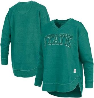 Pressbox Womens Pressbox Green Michigan State Spartans Westin Poncho V-Neck Pullover Sweatshirt at Nordstrom, Size Small
