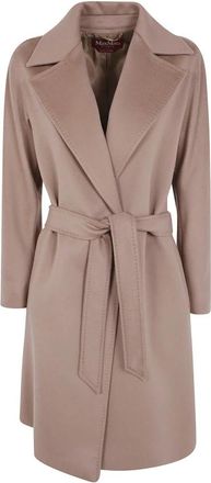 Max Mara Dravenna Jas - Dames - Jas met riem - Bruin - 2XS - Wol - Jassen