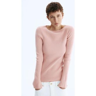 H&M Rib-knit Top in Light Pink at Nordstrom, Size Xx-Small