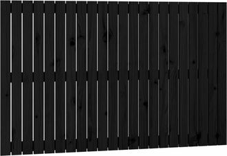 vidaXL Cabecero De Cama De Pared Madera Maciza Pino Negro 140x3x90 Cm Vidaxl