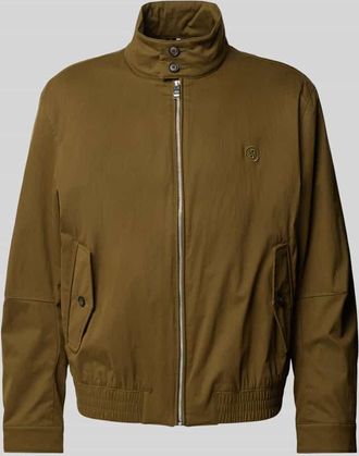 HUGO BOSS Jacke mit Stehkragen in Oliv, Größe 50