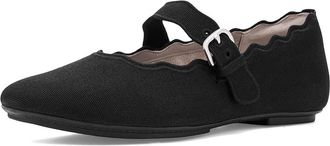 FitFlop Delicato Wave-Edge Canvas Mary Janes Womens Dress Flat Shoes Black : 6.5 M (B), Polyester