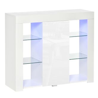 HOMCOM Aparador moderno 97x35x83 cm blanco brillante