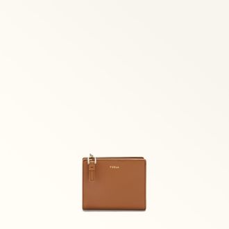 Furla Nuvola Portafoglio Compatto Brandy Marrone Pelle Di Vitello Claris Lux Donna