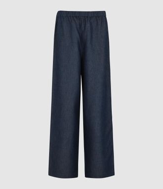 Jeanne Vouland Pantalon Panama Denim Bleu Indigo