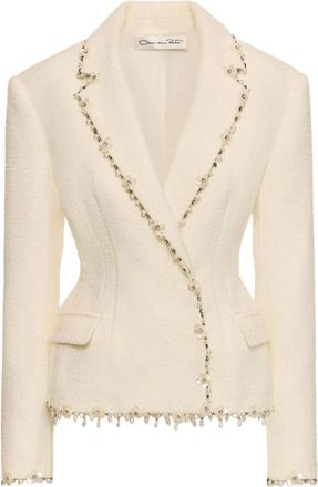 Oscar De La Renta Giacca con decorazione a fiori - Bianco