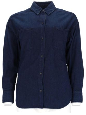Vince Dark Indigo Cotton Shirt with Classic Collar