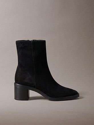 Calvin Klein Botines De Ante Con Tac&oacute;n Grueso