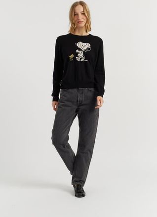 Chinti and Parker Wool-Cashmere Snoopy Mummy Sweater in Black at Nordstrom, Size X-Large
