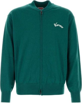 Kenzo Eiffel Tower Design Ritsvest - Heren - Vesten - Groen - M - Wol - Truien & Vesten