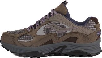 Saucony Mens Grid Aura X Sneakers In Dark Grey/mud