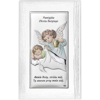OEM Cuadro Plateado De Un &Aacute;ngel Con Linterna, Marco Decorativo, Colorido, Recuerdo Del Santo Bautismo Ds01f-c 12 X 19 Cm