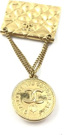 Chanel Gold Plated Bag Motif Womens Brooch (Pre-Owned)
