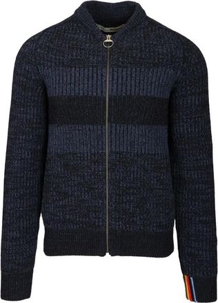 Barbour Knitted Bomber Jacket - male - Barbour - Cardigans - Blue - XL - Knitwear