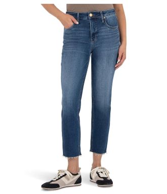 Kut from the Kloth KUT from the Kloth Rachael Mom Jeans Womens Blue Raw Hem High Rise GBO4038
