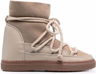 INUIKII lace-up shearling-lined boots - women - Rubber/Leather/Suede/Sheep Skin/Shearling - 36 - Neutrals
