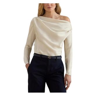 Ralph Lauren Blouses, female, Beige, Size: L Hasbrin Long Sleeve Blouse