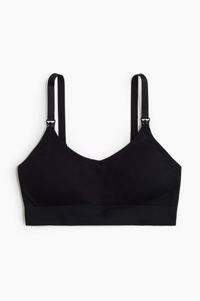 H&M MAMA Seamless Sport-BH mit Stillfunktion - Schwarz