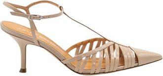 Lella Baldi Chanel Pumps - Dames - Sandalen met hakken - Beige - 36 EU - Leer - Schoenen