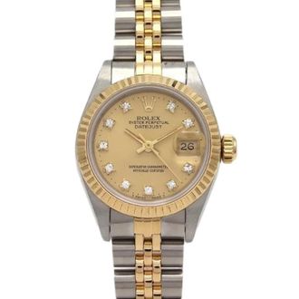 Rolex Pre-owned Datejust Roestvrij Staal Geel Goud Automatisch - Dames - Vintage Horloges - Geel - ONE Size - Vintage