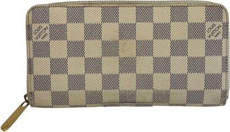 Louis Vuitton Damier Azur White Damier Canvas Long Wallet (Bi-Fold) (Pre-Owned)