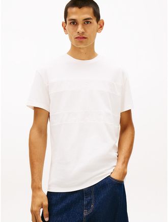 Tommy Hilfiger Mens Tommy Jeans Tonal Flag Logo T-Shirt - White - L