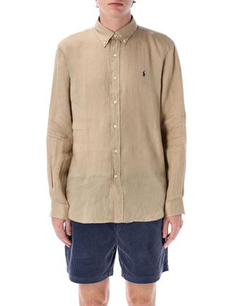Ralph Lauren Beige Polo Pony-Embroidered Shirt