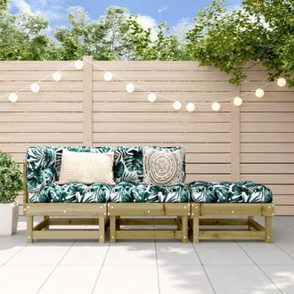 vidaXL Juego De Muebles De Jard&iacute;n 3 Pzas Madera De Pino Impregnada Vidaxl