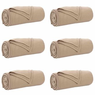 vidaXL Mantitas De Sof&aacute; 6 Pcs Camel 170 X 130 Cm Lana Vidaxl