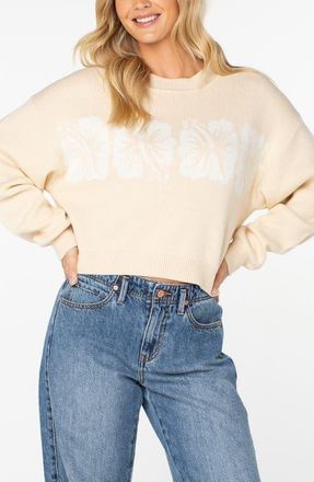 Roxy Hibiscus Harmony Sweater in Parchment at Nordstrom, Size Xx-Large