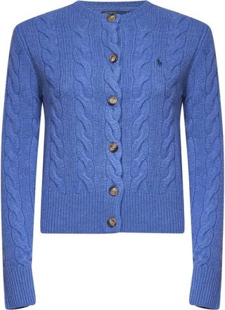Polo Ralph Lauren Kabel gebreide vest - Dames - Vesten - Blauw - XS - Wol - Truien & Vesten