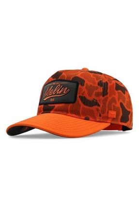 Melin Odyssey Mac Retro Hydro Unstructured Micromesh Snapback Hat in Safety Orange at Nordstrom, Size X-Large