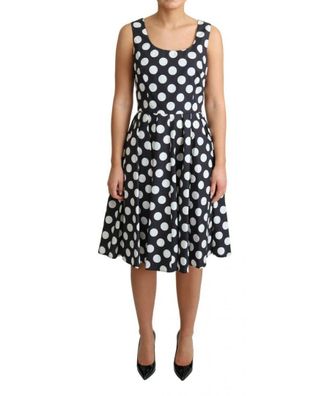 Dolce & Gabbana Womens Blue Polka Dotted Cotton A-Line Dress - Size 8 UK