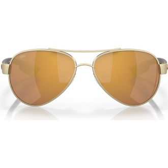 Costa Loreto 56mm Gradient Pilot Sunglasses in Brushed Gold at Nordstrom
