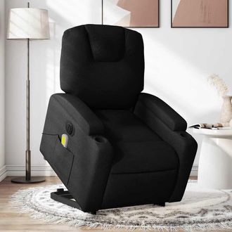 vidaXL Vidaxl - Sill&oacute;n De Masaje El&eacute;ctrico Reclinable Elevable Tela Negro