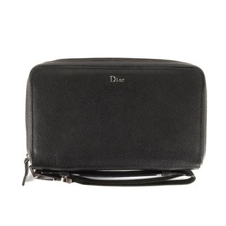 Dior Black Leather Long Wallet (Bi-Fold) (Pre-Owned)