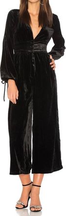 Free People True Lovin Velvet One Piece Jumpsuit In Black