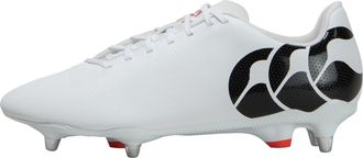 Canterbury Of New Zealand Unisex Adult Speed Raze Soft Ground Rugby Boots (White/Black/Red) - White & Black - Size UK 8.5