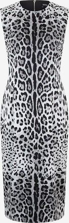 Dolce & Gabbana &Auml;rmelloses Etuikleid mit Leopardenprint