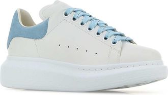 Alexander McQueen Womens Leather And Suede Low-Top Sneaker White Snea Method Calf