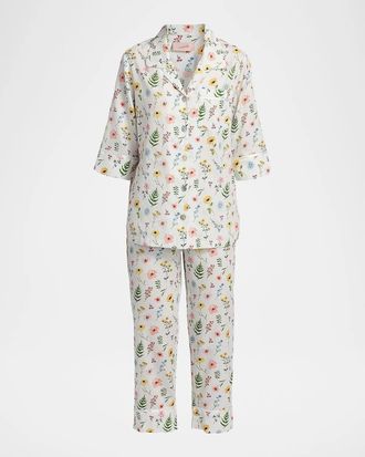 Papinelle Sleepwear Elodie Wildflower Cotton Crop Pajamas