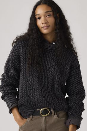 Levi's Sudadera Crewneck Leilah Cable - Mujer - XS - Negro / Anthracite Night