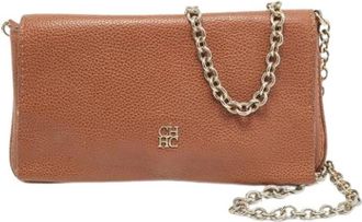 Carolina Herrera Pre-owned Leren Schoudertas - Dames - Vintage Schoudertas - Bruin - ONE Size - Leer - Vintage
