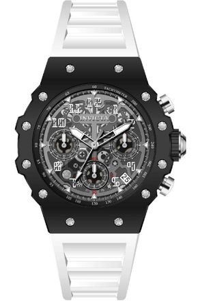 Invicta Racing 69616 Herenhorloge - Quartz Uurwerk - Acryl met Zilveren Wijzerplaat - 40 mm