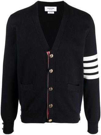 Thom Browne Navy Blue Cotton Cardigan