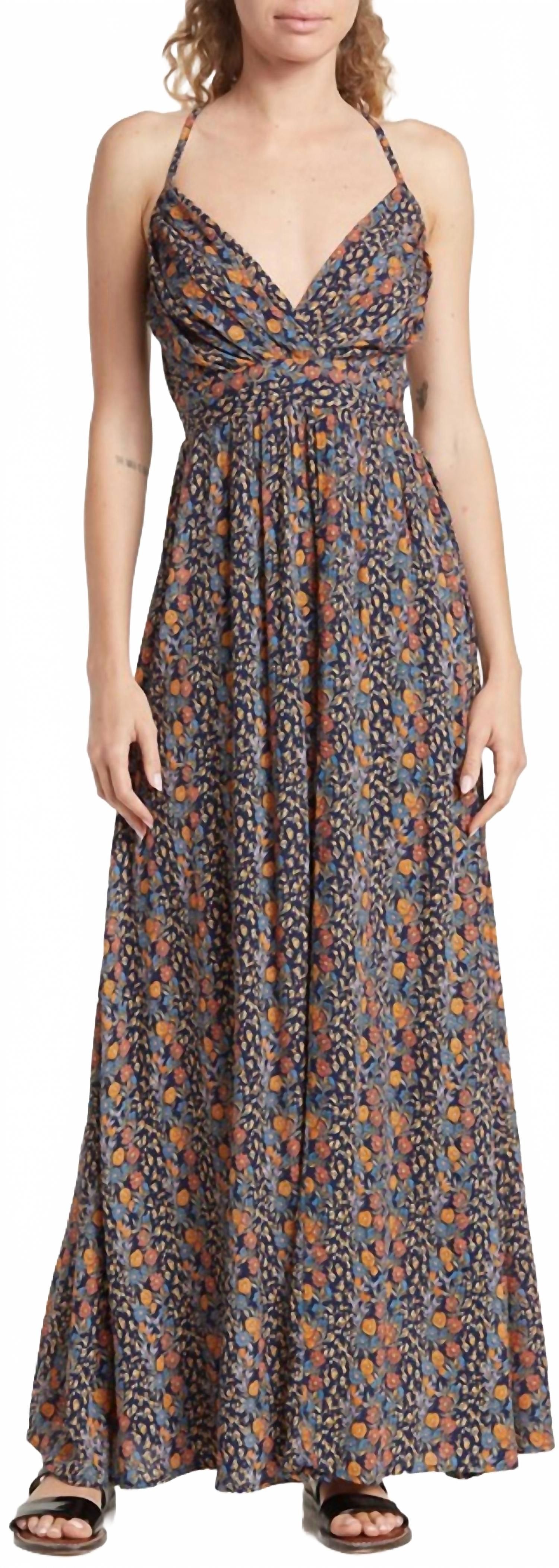 chinese dress ladies Angie Dress in Blue Cheetah – Julie Miles Jewelry & Resort Wear main image 1
