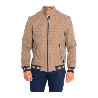 La Martina Bruin Geruit Jack met Lange Mouwen - Heren - Zomerjassen - Bruin - 2XL - Katoen - Jassen