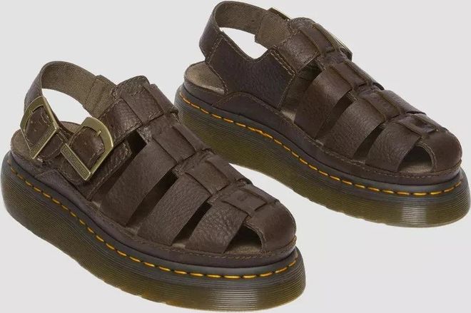 Mens Dr. Martens Wrenlie 31524201 Sandals Brown Leather Fisherman ZOGG2490