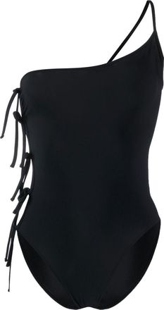Rick Owens knot-detailing one-shoulder swimsuit - women - Polyamide/Elastane - 38 - Black